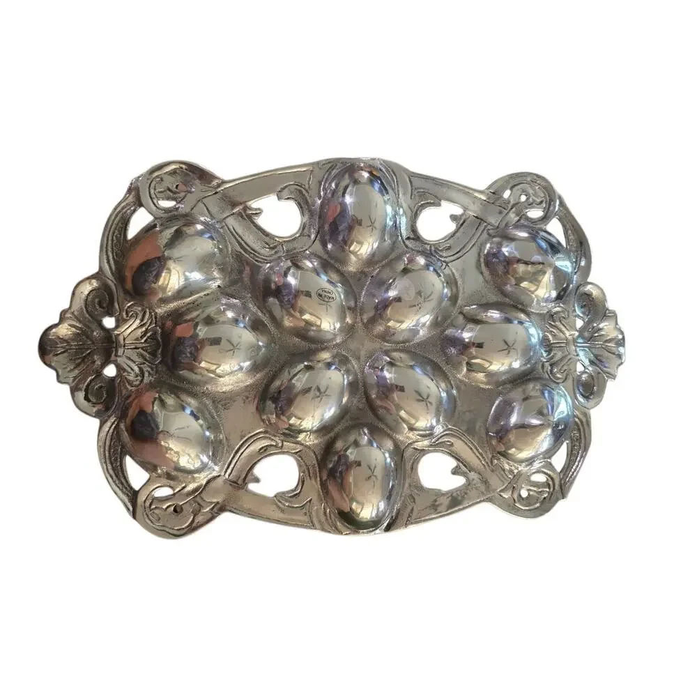 Arthur Court Fleur De Lis Aluminum Tray Deviled Egg Holder